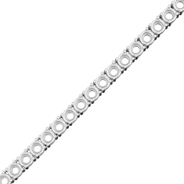 Round 4 Prong Tennis Necklace Chain By The Inch in 18K Gold (No Clasp)