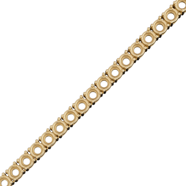 Round 4 Prong Tennis Necklace Chain By The Inch in 18K Gold (No Clasp)
