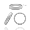 14K White Gold Domed Wedding Bands with Optional Engraving  (4.0 mm)