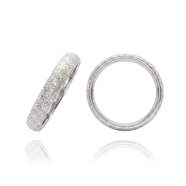 14K White Gold Domed Wedding Bands (2.0 mm - 6.0 mm)