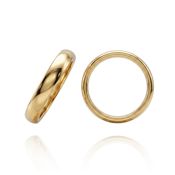14K Yellow Gold Domed Wedding Bands (2.0 mm - 6.0 mm)