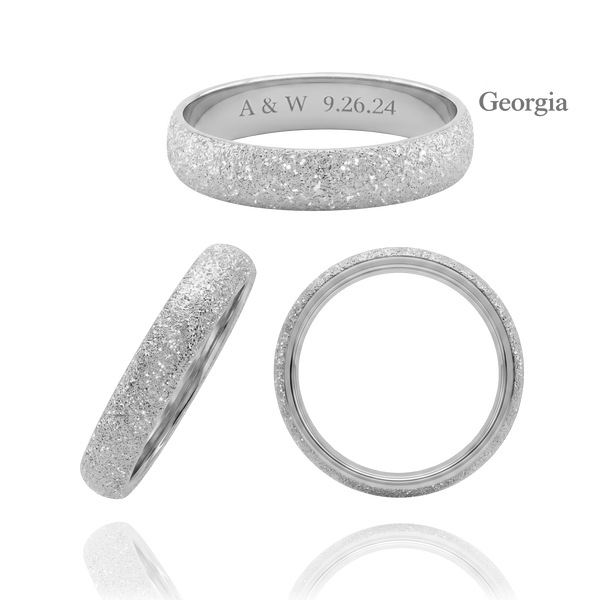 Sterling Silver Comfort Fit Wedding Bands with Optional Engraving  (4.0 mm)