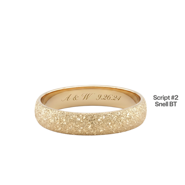 14K Yellow Gold Domed Wedding Bands with Optional Engraving  (4.0 mm)