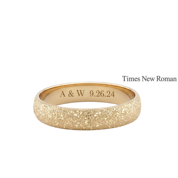 14K Yellow Gold Domed Wedding Bands with Optional Engraving  (4.0 mm)