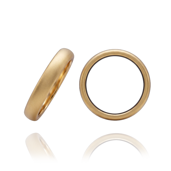 14K Yellow Gold Domed Wedding Bands (2.0 mm - 6.0 mm)