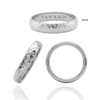 14K White Gold Domed Wedding Bands with Optional Engraving  (4.0 mm)