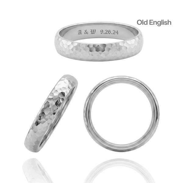 Sterling Silver Comfort Fit Wedding Bands with Optional Engraving  (4.0 mm)