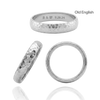 14K White Gold Domed Wedding Bands with Optional Engraving  (4.0 mm)