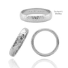 14K White Gold Domed Wedding Bands with Optional Engraving  (4.0 mm)