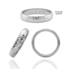 14K White Gold Domed Wedding Bands with Optional Engraving  (4.0 mm)