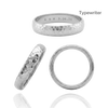 14K White Gold Domed Wedding Bands with Optional Engraving  (4.0 mm)