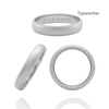 14K White Gold Domed Wedding Bands with Optional Engraving  (4.0 mm)