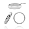 14K White Gold Domed Wedding Bands with Optional Engraving  (4.0 mm)