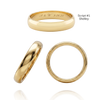 14K Yellow Gold Domed Wedding Bands with Optional Engraving  (4.0 mm)