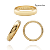 14K Yellow Gold Domed Wedding Bands with Optional Engraving  (4.0 mm)