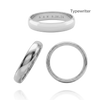 14K White Gold Domed Wedding Bands with Optional Engraving  (4.0 mm)