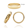 14K Yellow Gold Domed Wedding Bands with Optional Engraving  (4.0 mm)