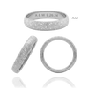 14K White Gold Domed Wedding Bands with Optional Engraving  (4.0 mm)