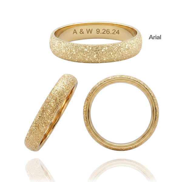 14K Yellow Gold Domed Wedding Bands with Optional Engraving  (4.0 mm)