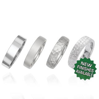 Sterling Silver Flat Wedding Bands with Optional Engraving  (5.0 mm)