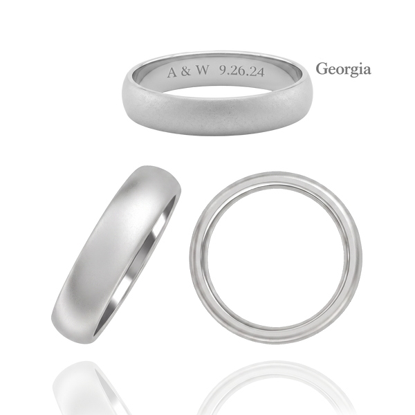 Sterling Silver Comfort Fit Wedding Bands with Optional Engraving  (5.0 mm)