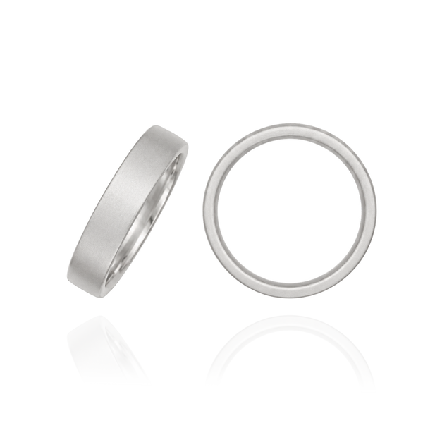 Sterling Silver Flat Wedding Bands with Optional Engraving  (5.0 mm)