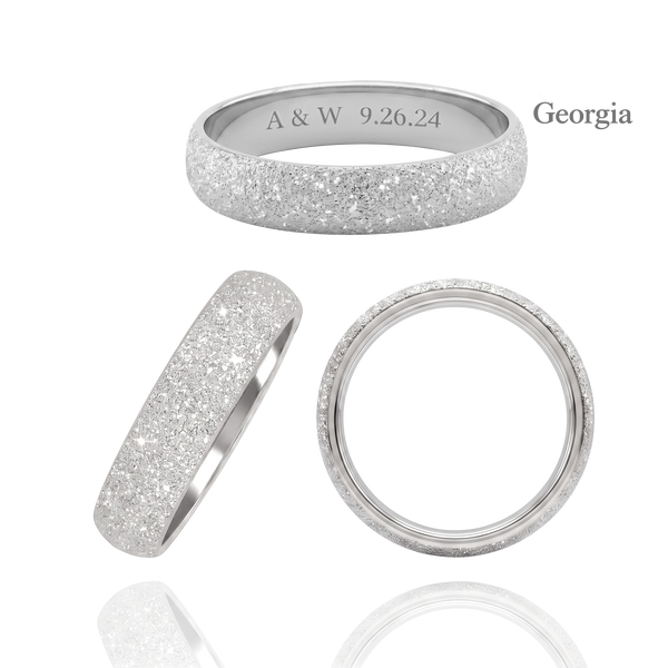 Sterling Silver Comfort Fit Wedding Bands with Optional Engraving  (5.0 mm)