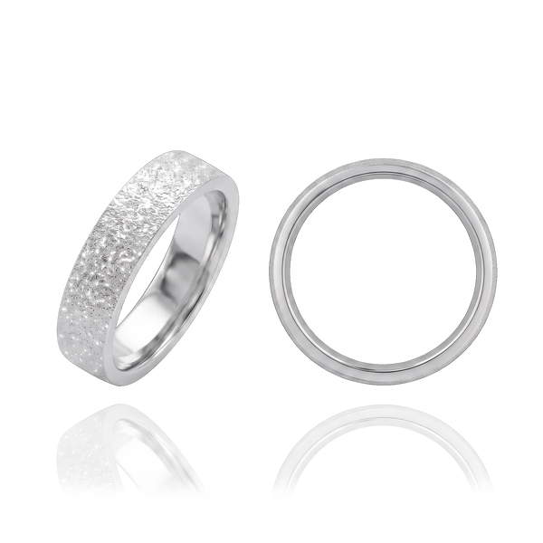 Sterling Silver Flat Wedding Bands with Optional Engraving  (5.0 mm)