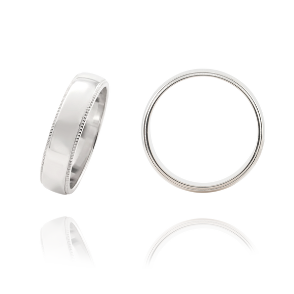 Sterling Silver Milgrain Wedding Bands (2.0 mm - 8.0 mm)