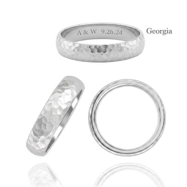 Sterling Silver Comfort Fit Wedding Bands with Optional Engraving  (5.0 mm)