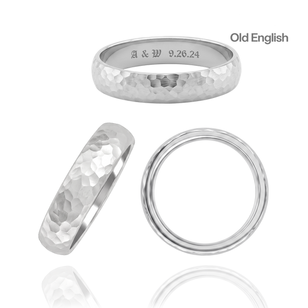 Sterling Silver Comfort Fit Wedding Bands with Optional Engraving  (5.0 mm)