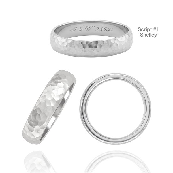 Sterling Silver Comfort Fit Wedding Bands with Optional Engraving  (5.0 mm)