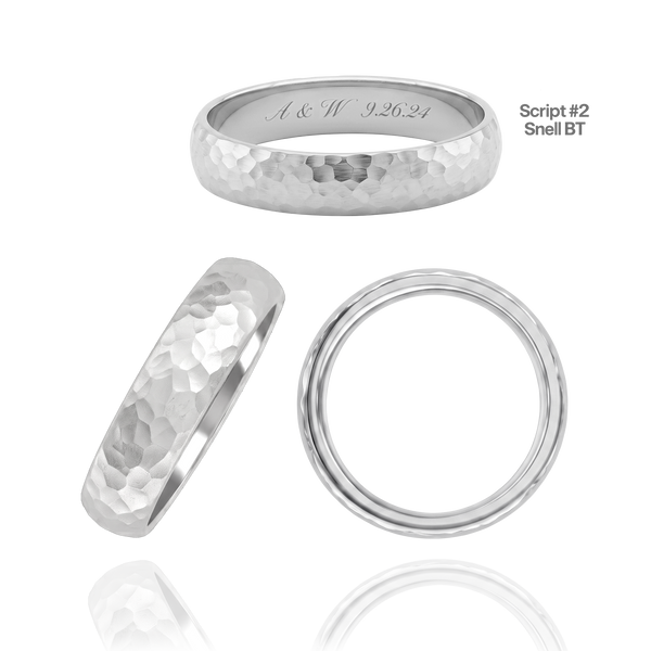 Sterling Silver Comfort Fit Wedding Bands with Optional Engraving  (5.0 mm)