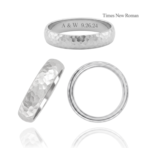 Sterling Silver Comfort Fit Wedding Bands with Optional Engraving  (5.0 mm)