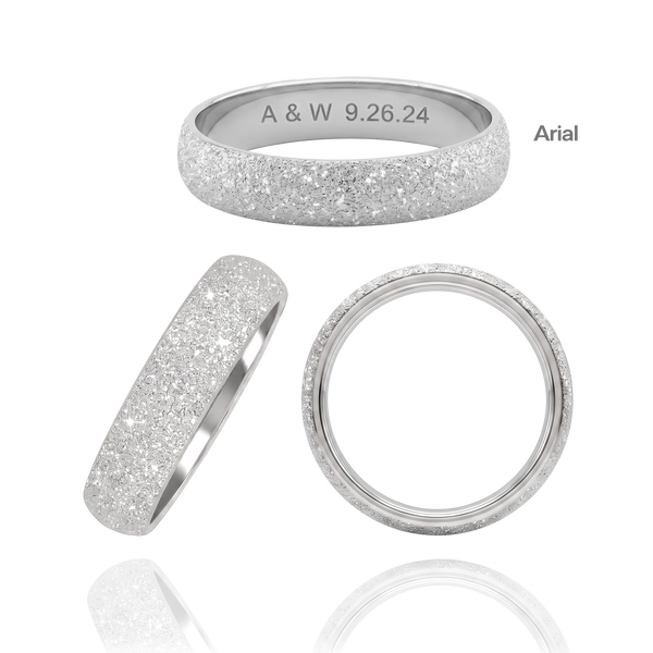 Sterling Silver Comfort Fit Wedding Bands with Optional Engraving  (5.0 mm)