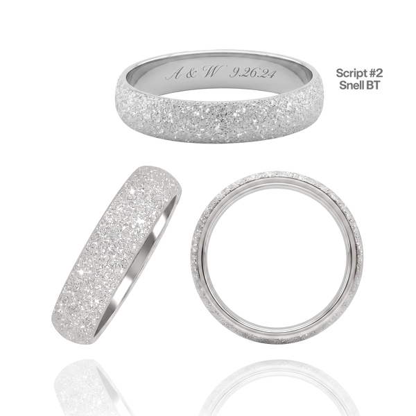 Sterling Silver Comfort Fit Wedding Bands with Optional Engraving  (5.0 mm)