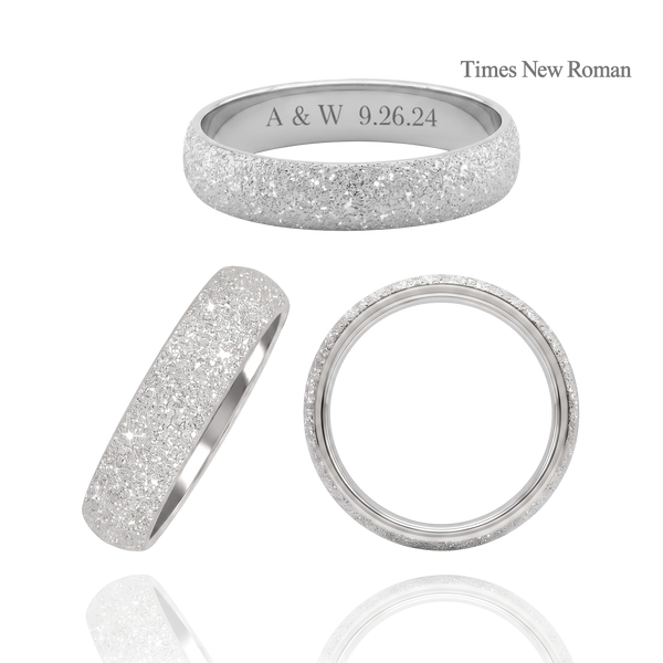 Sterling Silver Comfort Fit Wedding Bands with Optional Engraving  (5.0 mm)