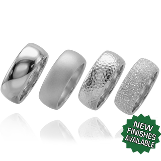 Sterling Silver Comfort Fit Wedding Bands with Optional Engraving  (6.0 mm)