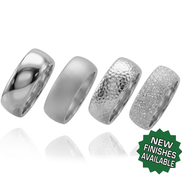 Sterling Silver Comfort Fit Wedding Bands with Optional Engraving  (6.0 mm)