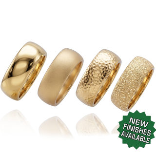 14K Yellow Gold Domed Wedding Bands with Optional Engraving  (6.0 mm)