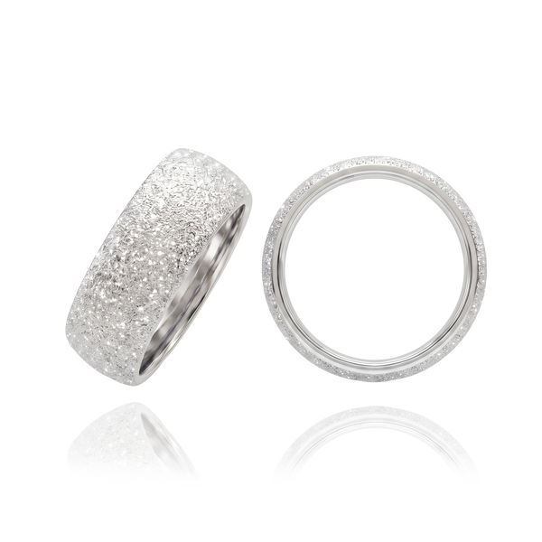 14K White Gold Domed Wedding Bands (2.0 mm - 6.0 mm)