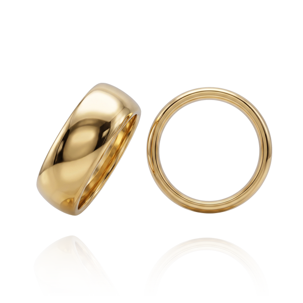 14K Yellow Gold Domed Wedding Bands (2.0 mm - 6.0 mm)
