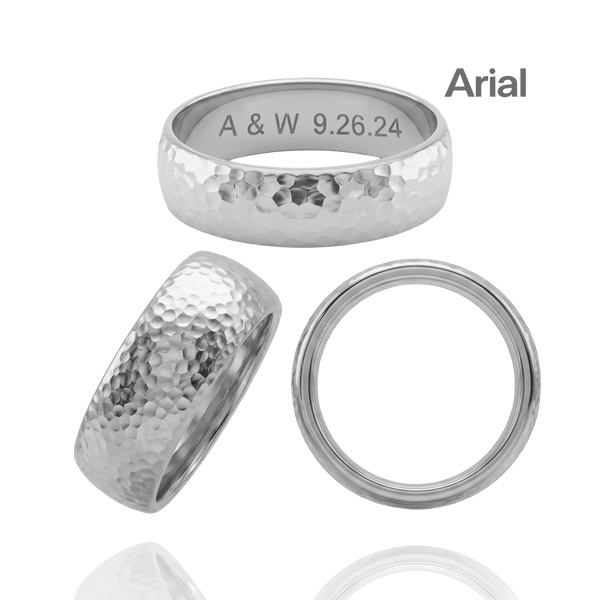 Sterling Silver Comfort Fit Wedding Bands with Optional Engraving  (6.0 mm)