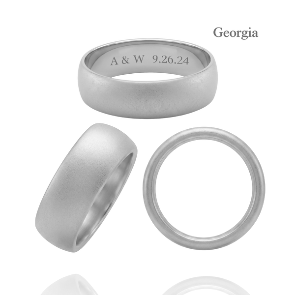 Sterling Silver Comfort Fit Wedding Bands with Optional Engraving  (6.0 mm)