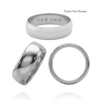 14K White Gold Domed Wedding Bands with Optional Engraving  (6.0 mm)