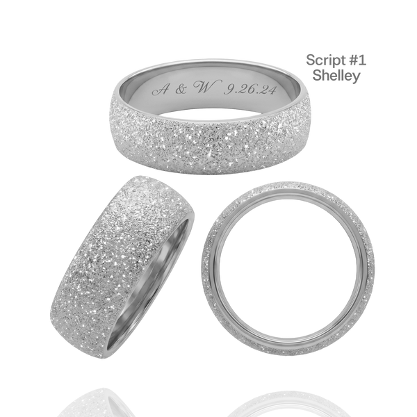 Sterling Silver Comfort Fit Wedding Bands with Optional Engraving  (6.0 mm)