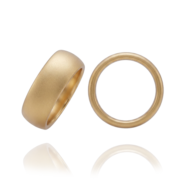 14K Yellow Gold Domed Wedding Bands (2.0 mm - 6.0 mm)