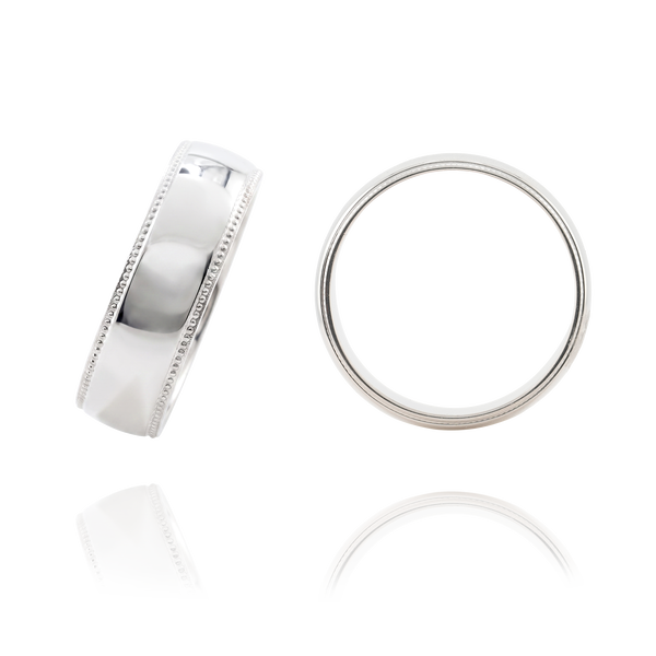 Sterling Silver Milgrain Wedding Bands (2.0 mm - 8.0 mm)
