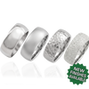 Sterling Silver Comfort Fit Wedding Bands with Optional Engraving  (8.0 mm)