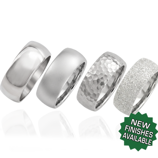 Sterling Silver Comfort Fit Wedding Bands with Optional Engraving  (8.0 mm)